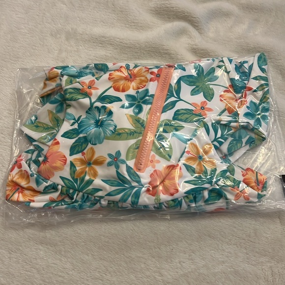 Little Me Tropical One-Piece Infant Rashguard swimsuit - Picture 14 of 14